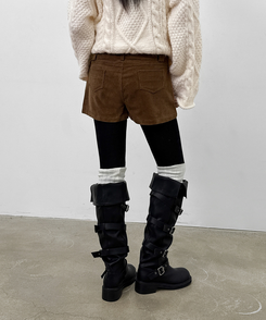 コーデュロイローウエストショートパンツ BROWN