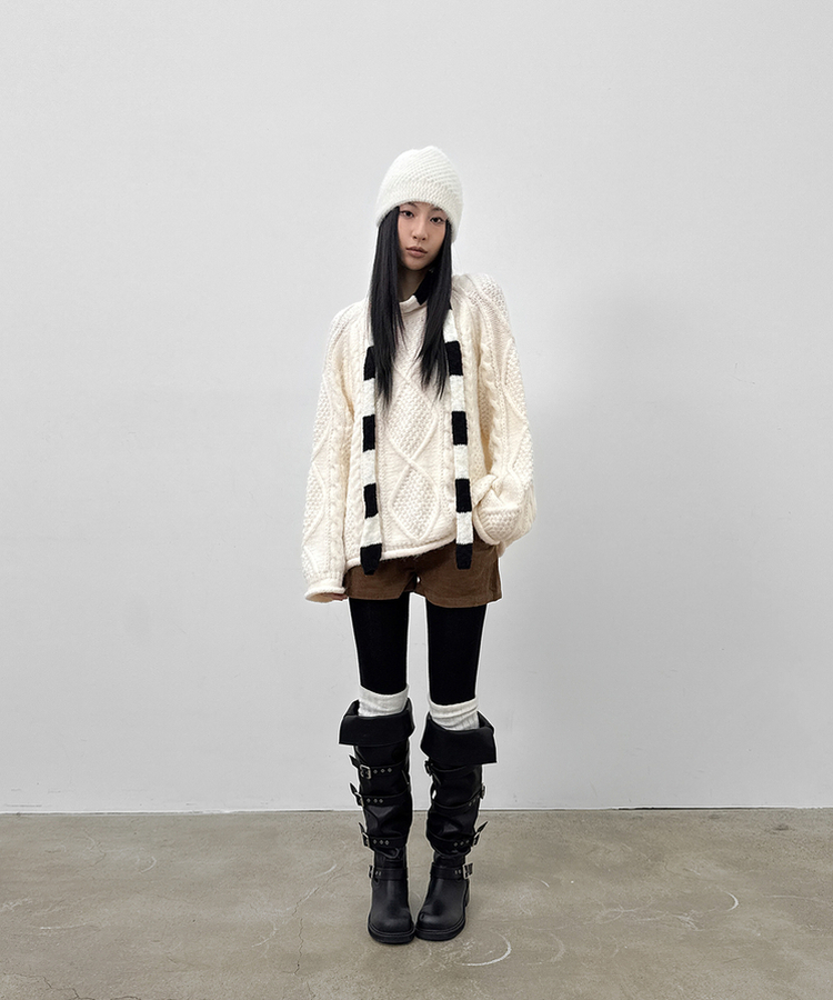 コーデュロイローウエストショートパンツ BROWN