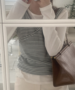 シースルーラウンド長袖Tシャツ IVORY