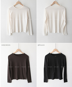 シースルーラウンド長袖Tシャツ