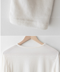 シースルーラウンド長袖Tシャツ