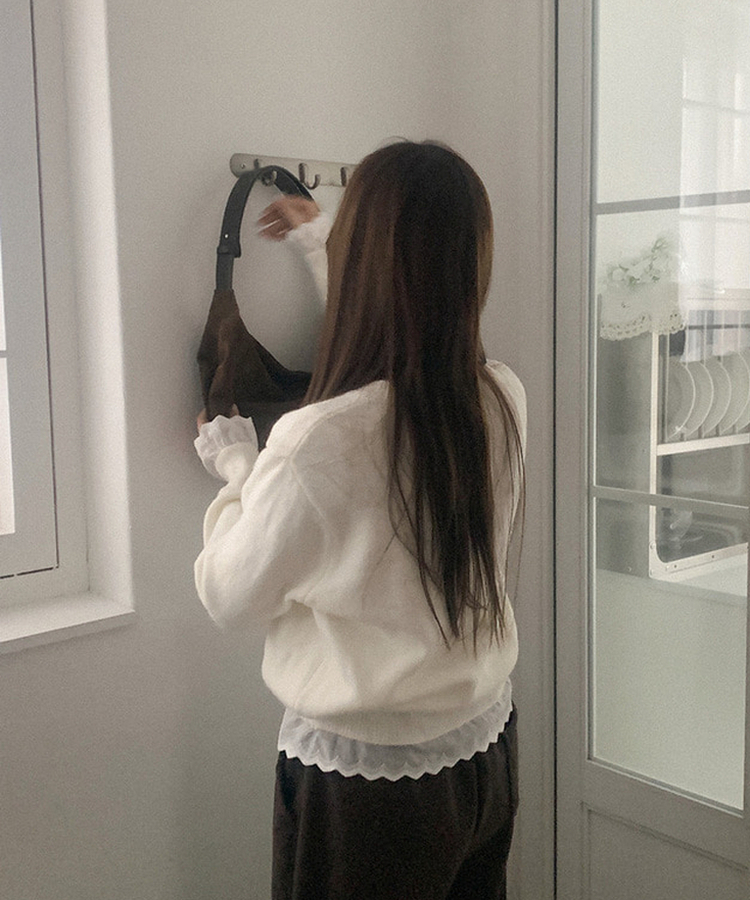 レースフリルニットカーディガン(5color) IVORY