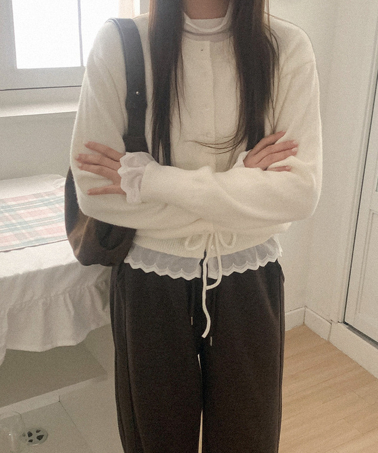 ウェーブタートルネック長袖Tシャツ(5color) IVORY