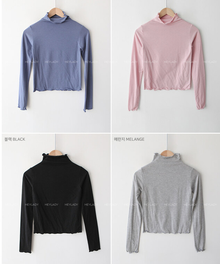 ウェーブタートルネック長袖Tシャツ(5color)