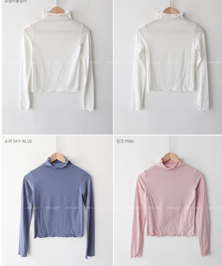 ウェーブタートルネック長袖Tシャツ(5color)