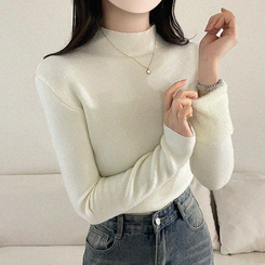 【起毛】ハーフハイネックミンクニット IVORY