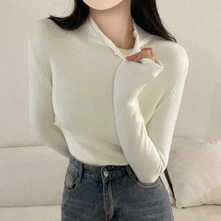 【起毛】ハーフハイネックミンクニット IVORY