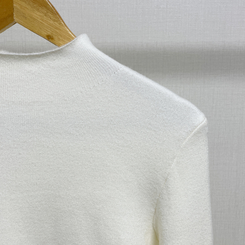 【起毛】ハーフハイネックミンクニット