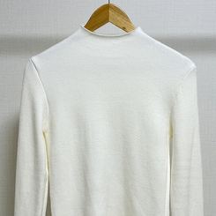 【起毛】ハーフハイネックミンクニット