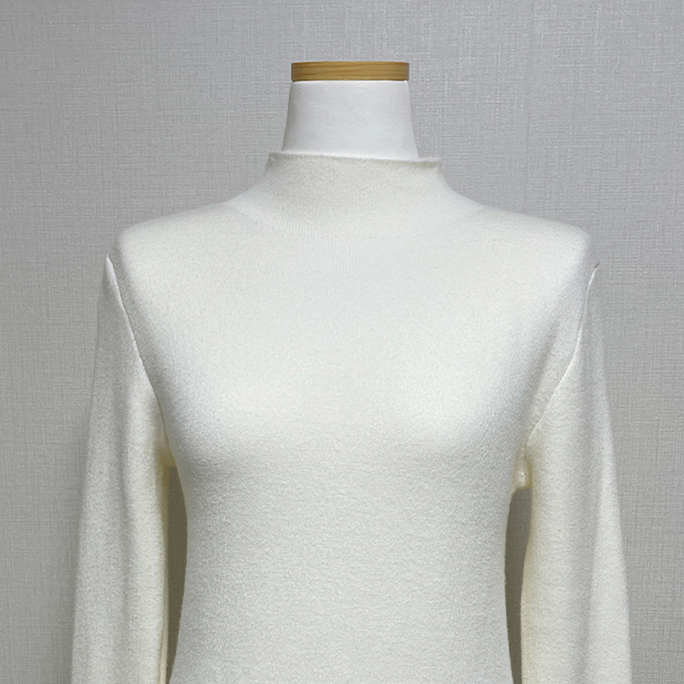 【起毛】ハーフハイネックミンクニット