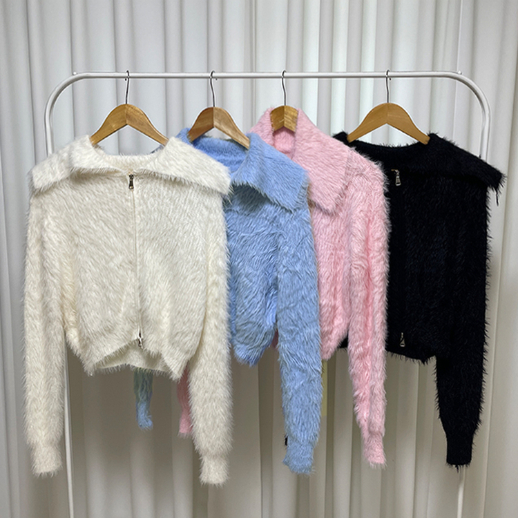 アンゴラセーラージップアップカーディガン