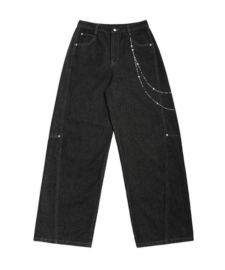 スターキーリングバルーンデニムパンツ