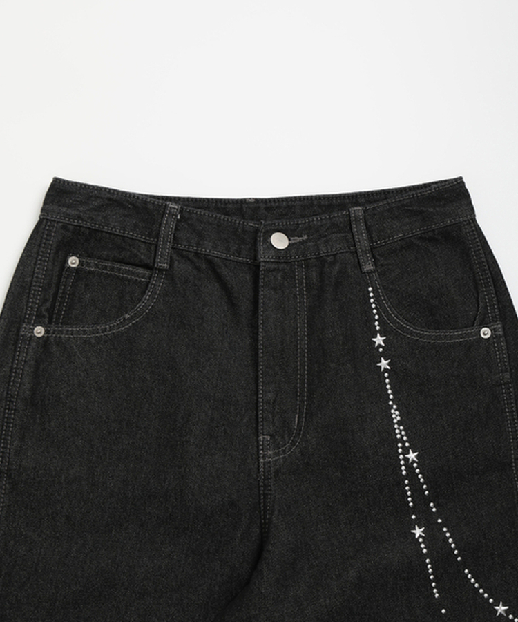 スターキーリングバルーンデニムパンツ