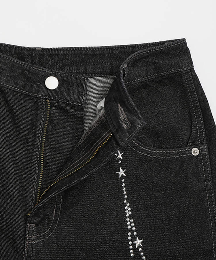 スターキーリングバルーンデニムパンツ