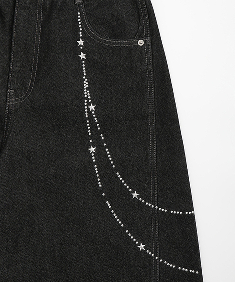 スターキーリングバルーンデニムパンツ