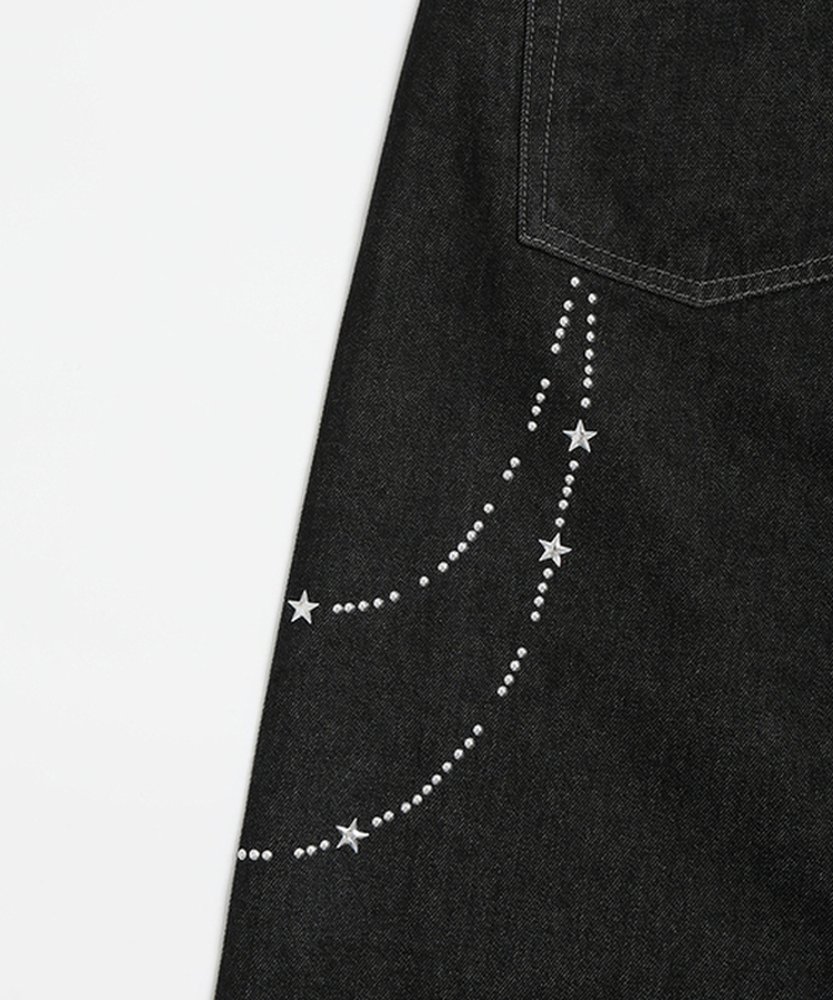 スターキーリングバルーンデニムパンツ