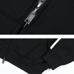 【起毛】クルーラインフードジップアップ