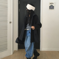 ハイネックミディコート CHARCOAL