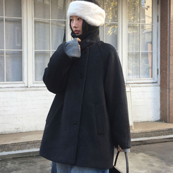 ハイネックミディコート CHARCOAL