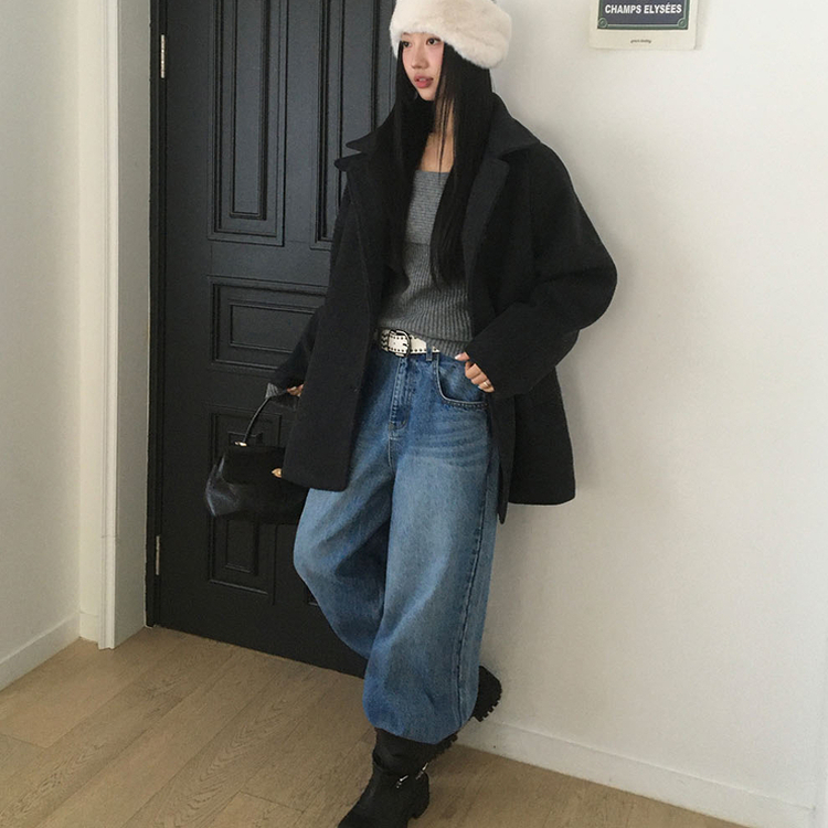 ハイネックミディコート CHARCOAL