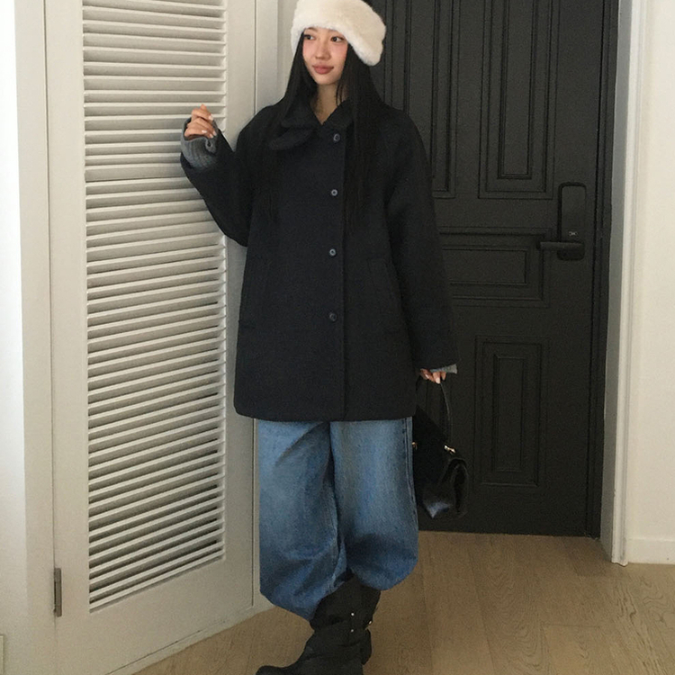 ハイネックミディコート CHARCOAL