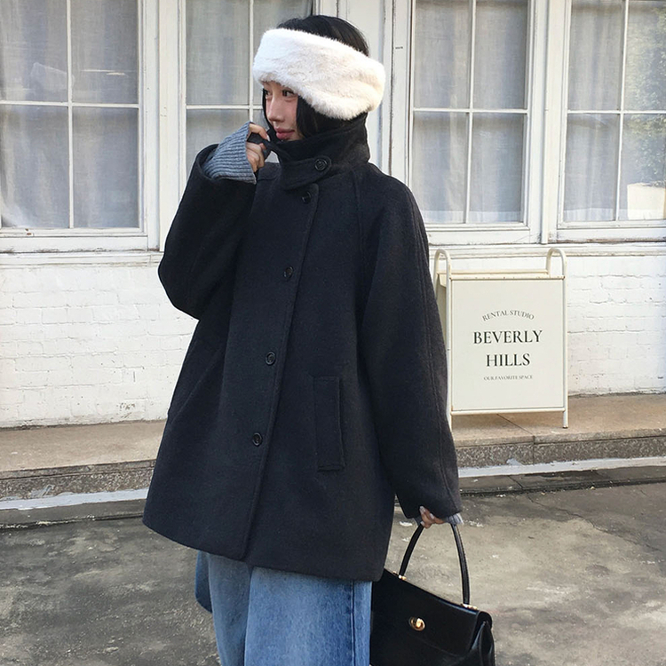 ハイネックミディコート CHARCOAL