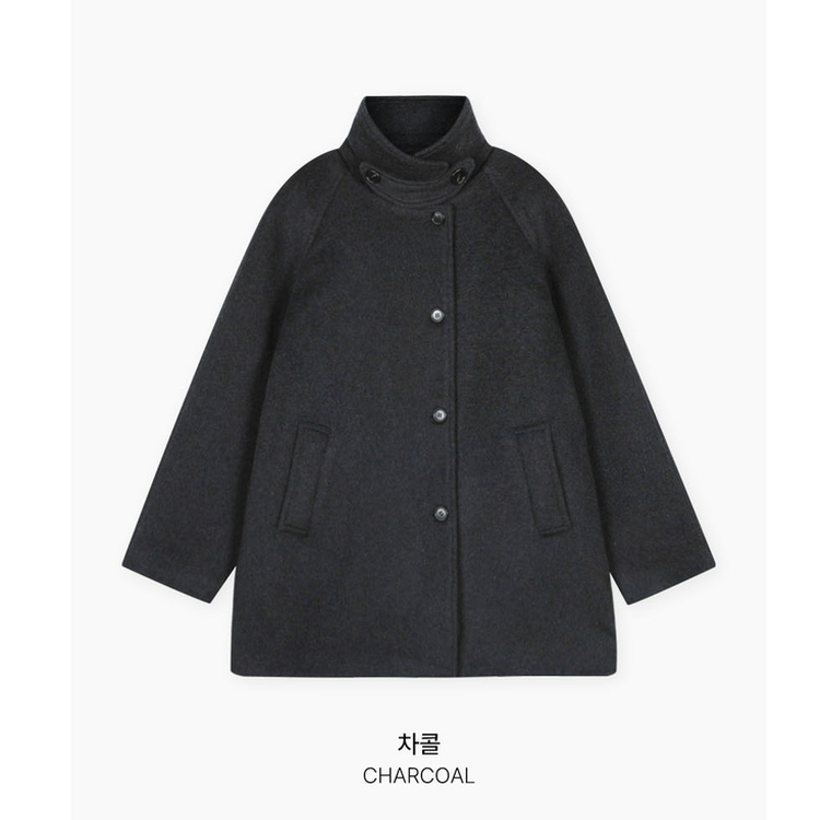 ハイネックミディコート