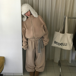 【SET着用可能】ジップアップフリースセット BEIGE