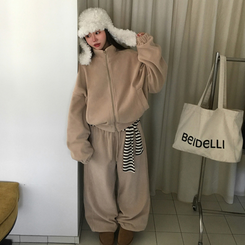 【SET着用可能】ジップアップフリースセット BEIGE