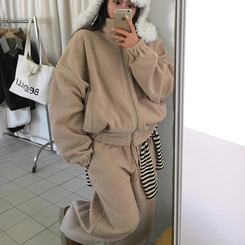 【SET着用可能】ジップアップフリースセット BEIGE