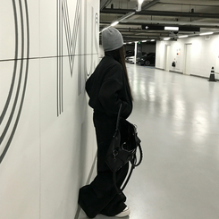 【SET着用可能】ジップアップフリースセット BLACK