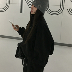 【SET着用可能】ジップアップフリースセット BLACK