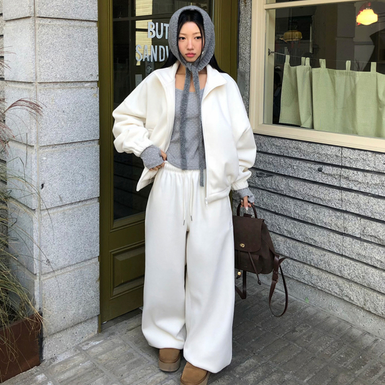 【SET着用可能】ジップアップフリースセット IVORY