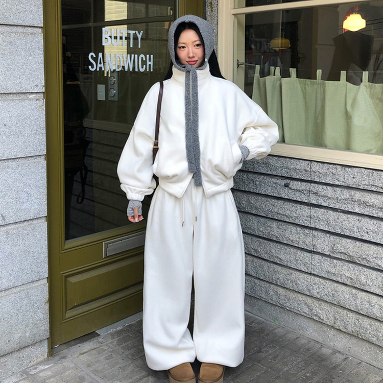 【SET着用可能】ジップアップフリースセット IVORY