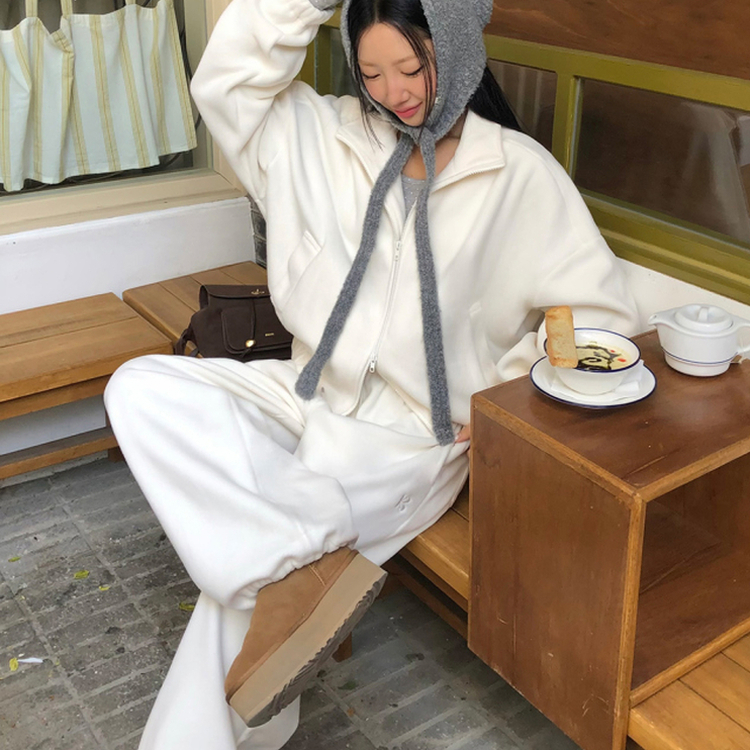 【SET着用可能】ジップアップフリースセット IVORY