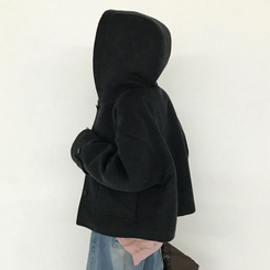 フードウールショートコート CHARCOAL