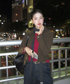 【起毛】コーデュロイスリムシャツ KHAKI BROWN