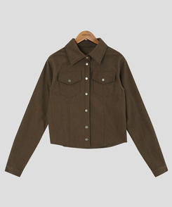 【起毛】コーデュロイスリムシャツ