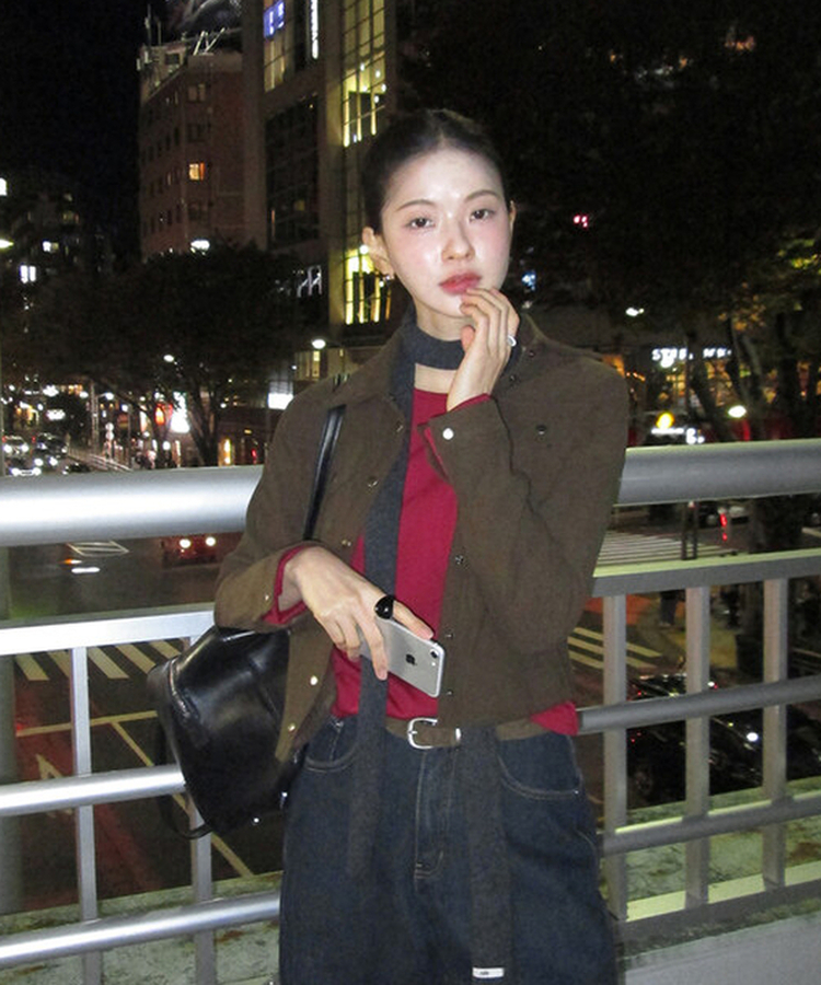 【起毛】コーデュロイスリムシャツ KHAKI BROWN