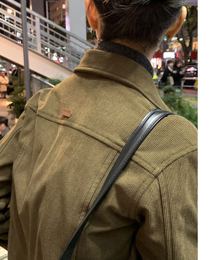【起毛】コーデュロイスリムシャツ KHAKI BROWN