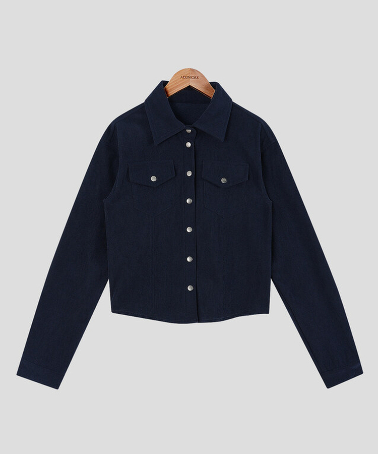 【起毛】コーデュロイスリムシャツ