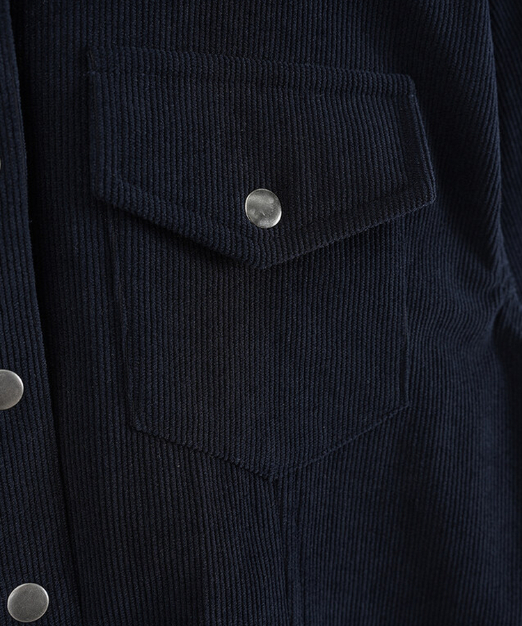 【起毛】コーデュロイスリムシャツ