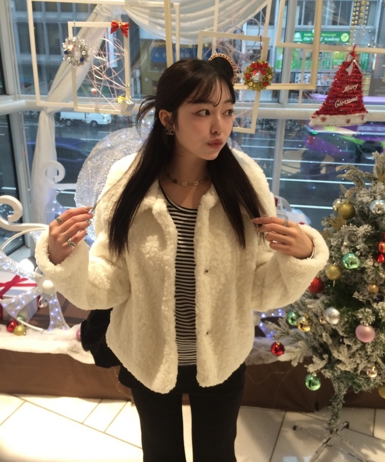 ストライプ長袖Tシャツ BLACK