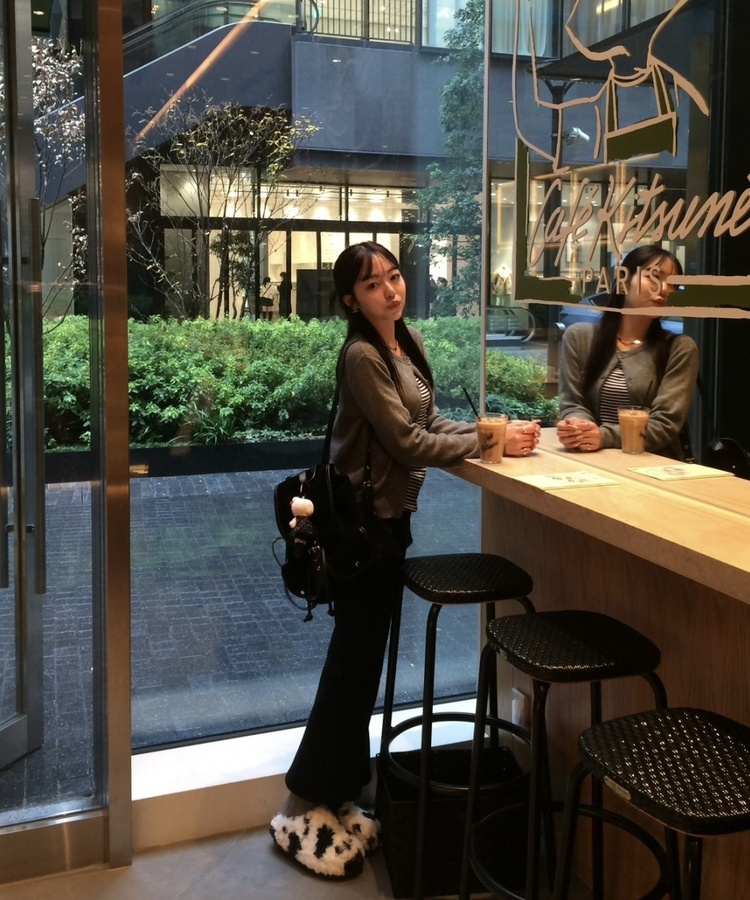 ストライプ長袖Tシャツ BLACK