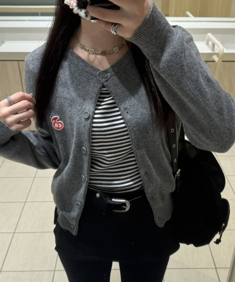 ストライプ長袖Tシャツ BLACK