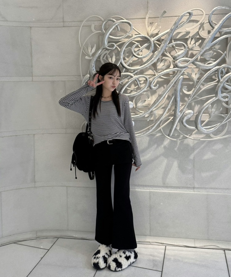 ストライプ長袖Tシャツ BLACK