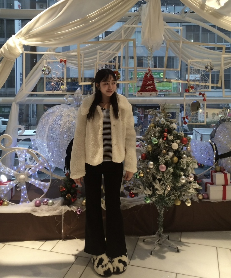 ストライプ長袖Tシャツ BLACK