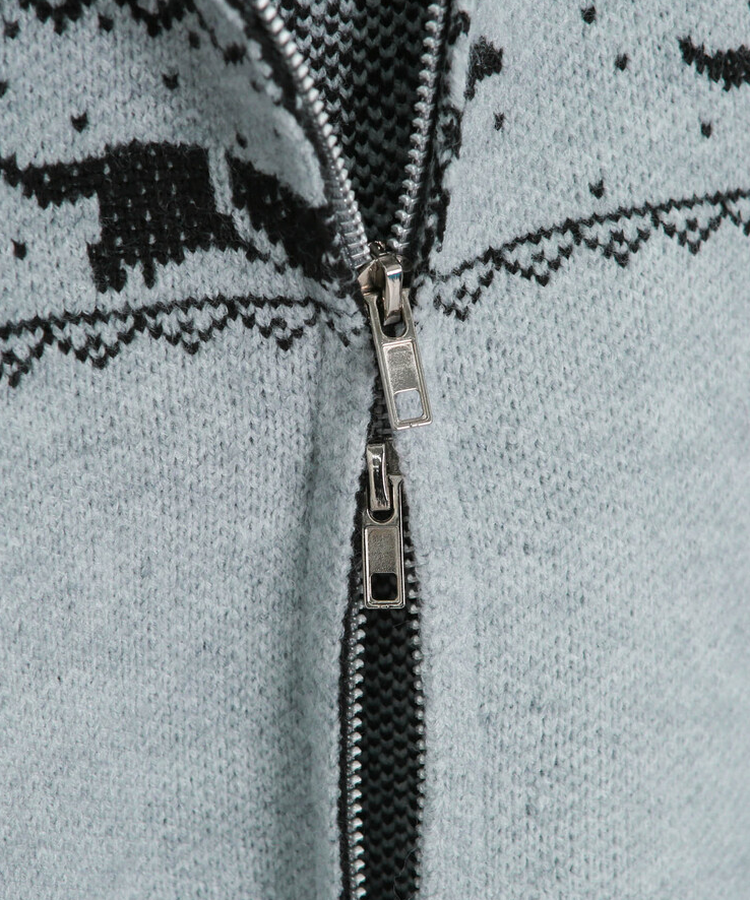 투웨이 퍼 후드 니트 집업