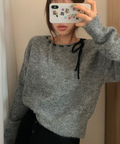 アイレットリボンニット CHARCOAL