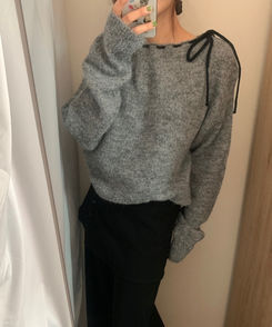 アイレットリボンニット CHARCOAL